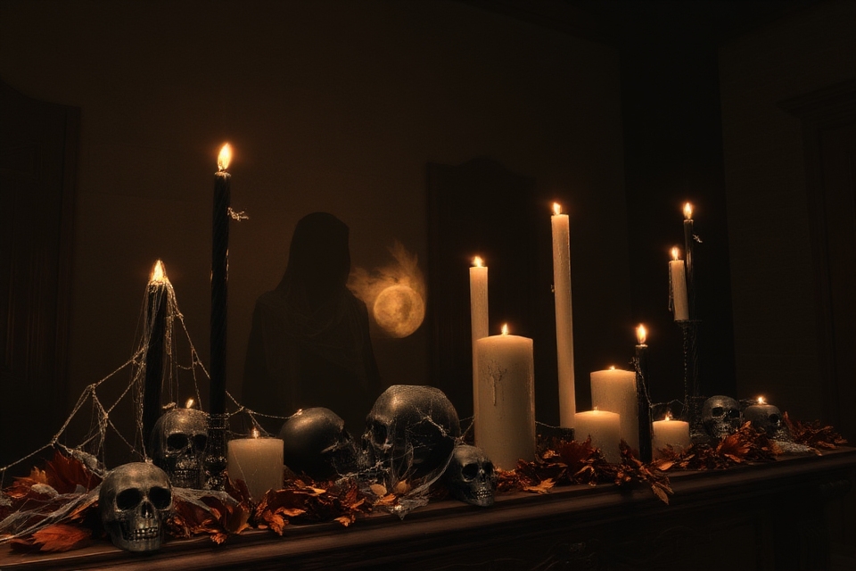 eerie candlelit halloween ambiance