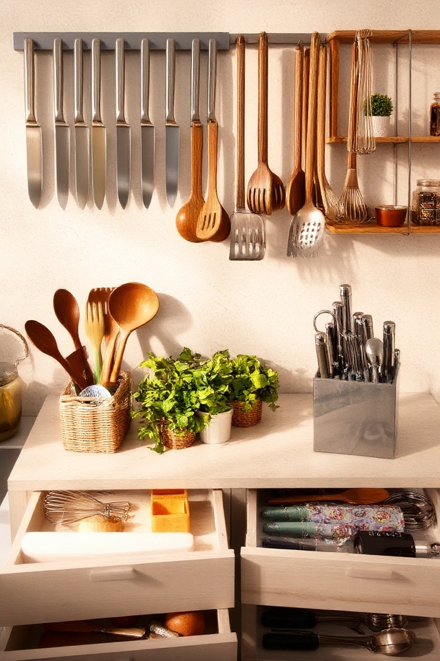 efficient kitchen tool organization