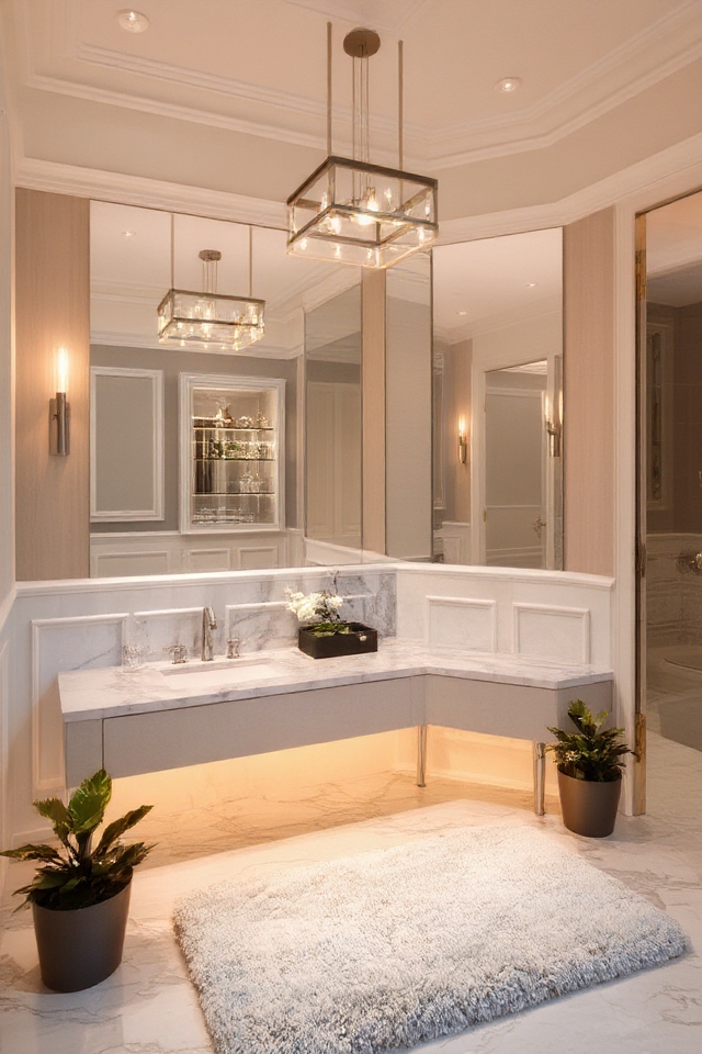 elegant bathroom lighting upgrade