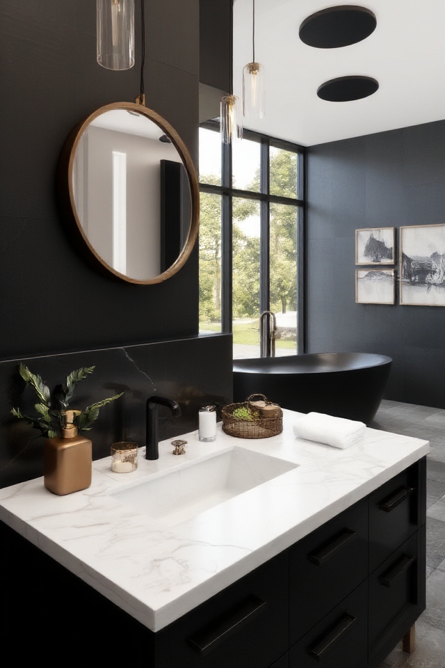 elegant black bathroom vanities