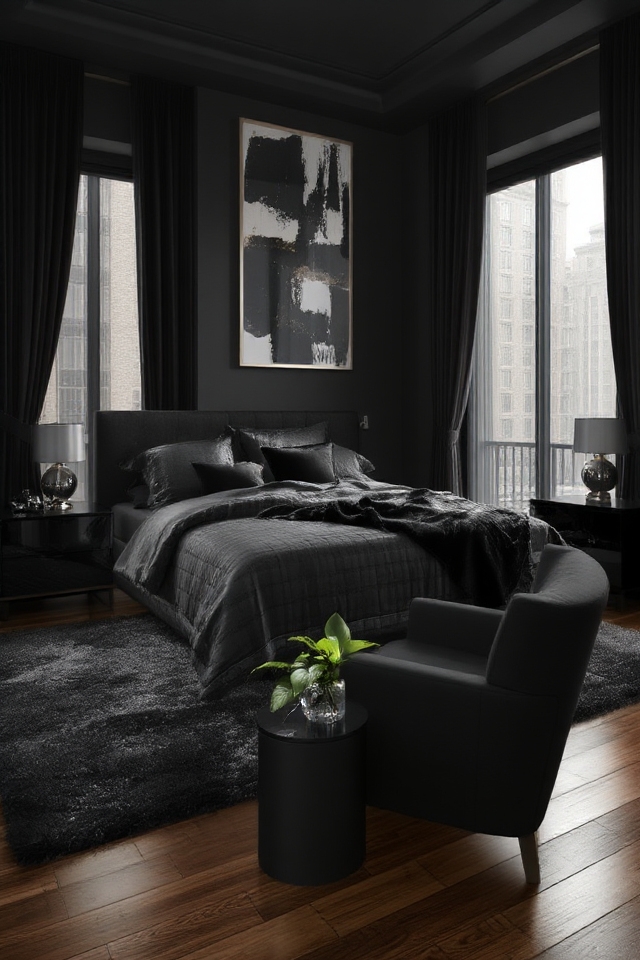 elegant black window treatments