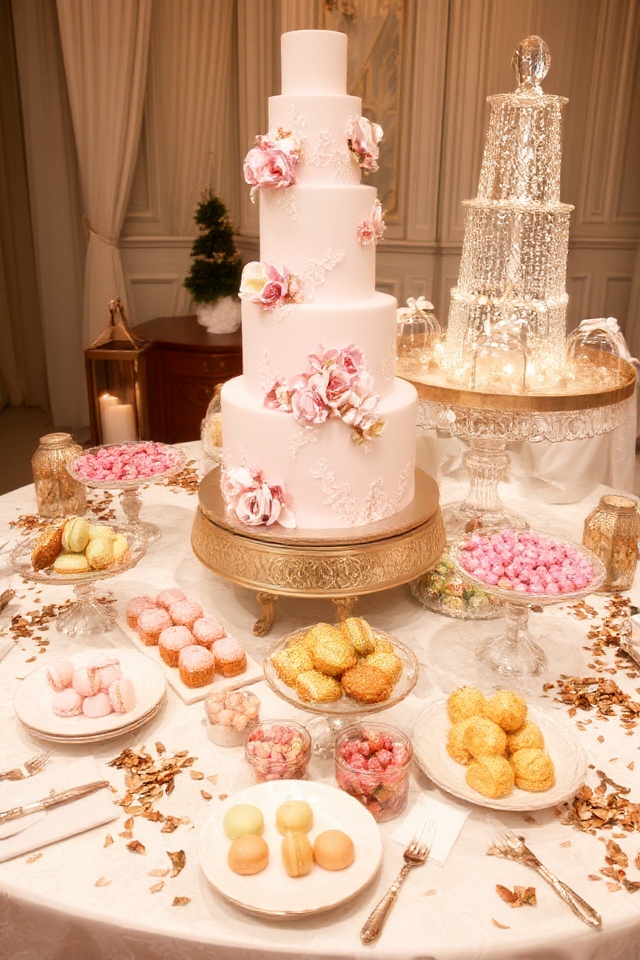 elegant cake and treats
