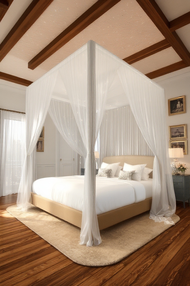 elegant canopy bed decor