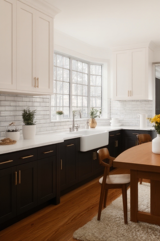 elegant contrast in kitchens