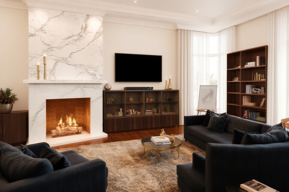 elegant fireplace tv setup