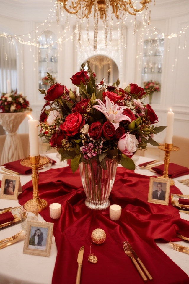elegant floral anniversary centerpiece