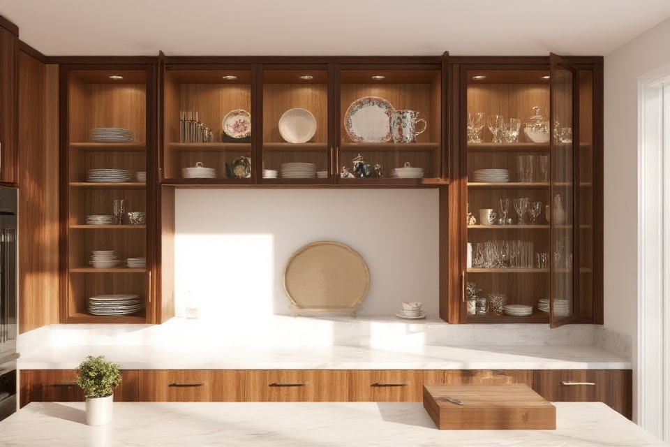 elegant glass front cabinets showcase