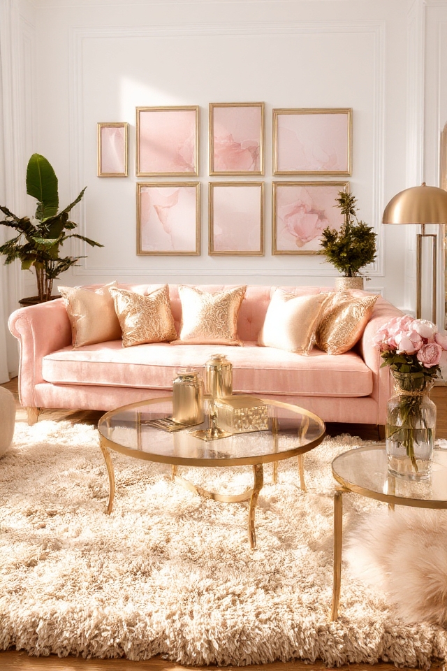 elegant gold and pink
