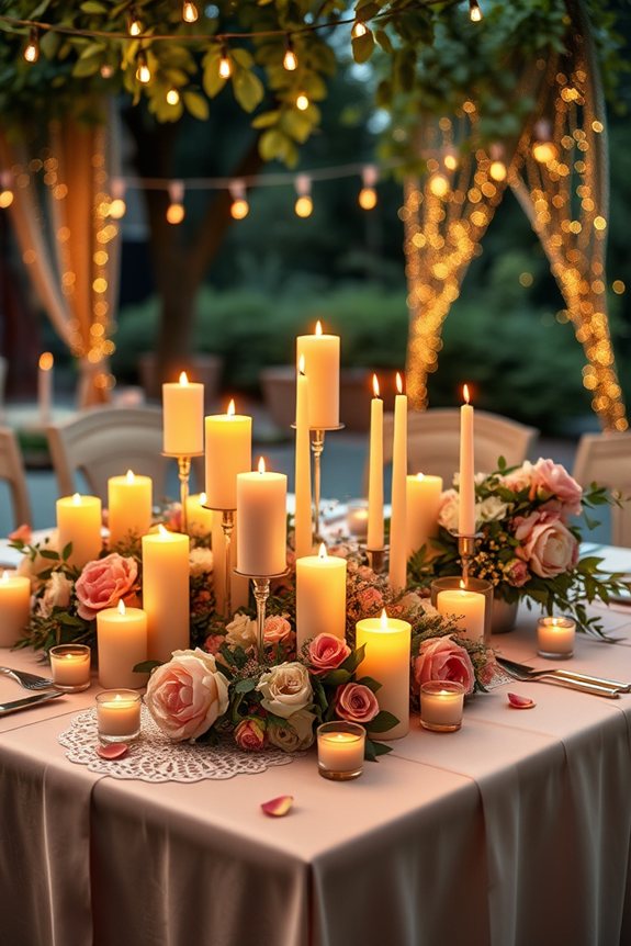 elegant romantic candle arrangements
