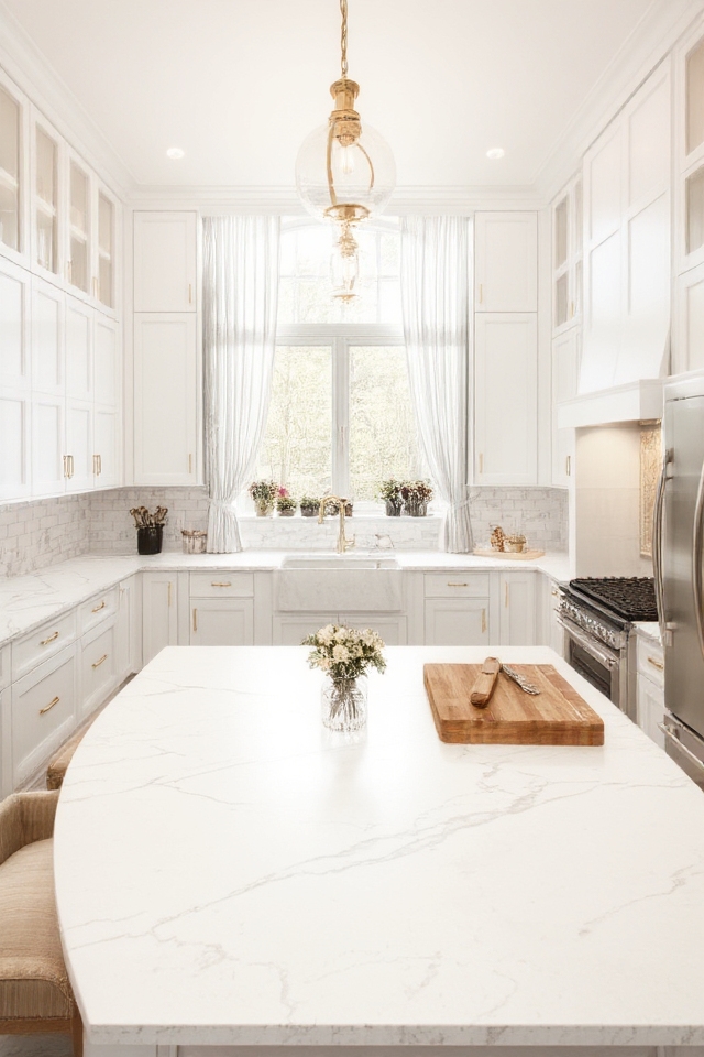 elegant timeless white kitchens