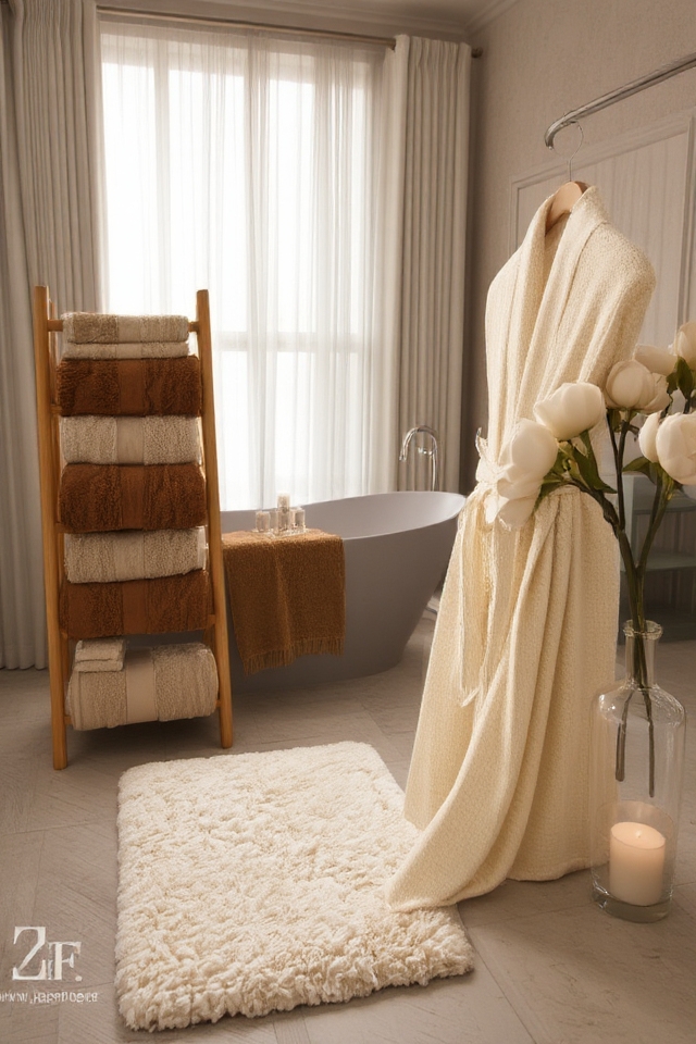 elevate bathroom with textiles