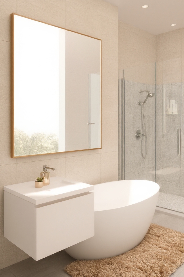 enhance bathroom depth visually