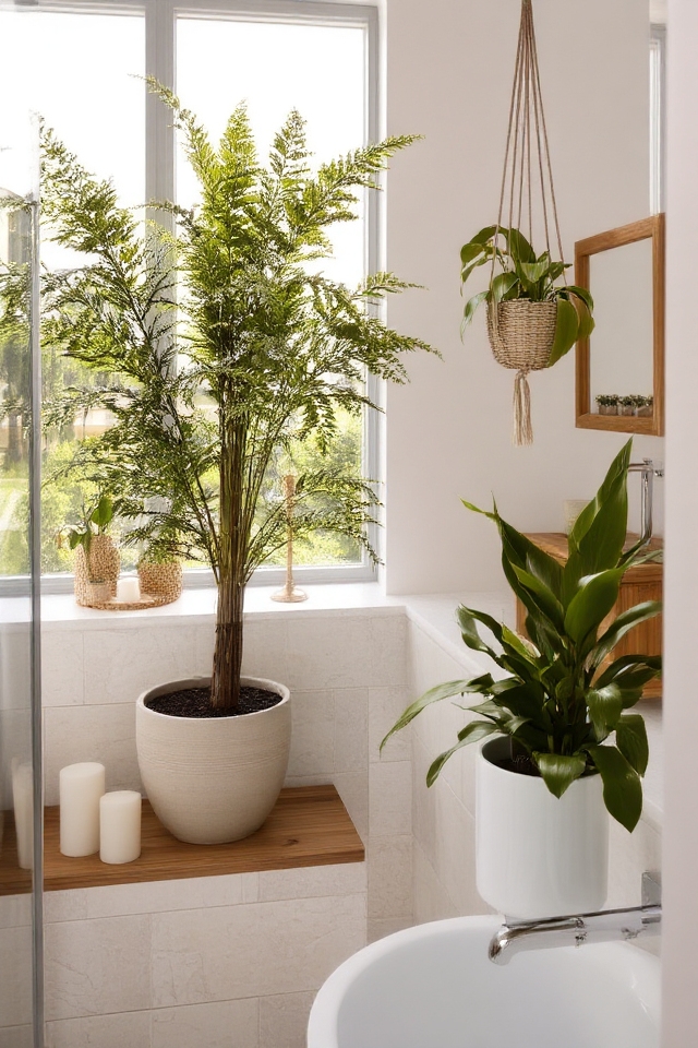enhance bathroom with greenery
