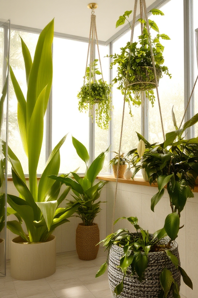 enhance bathroom with plants