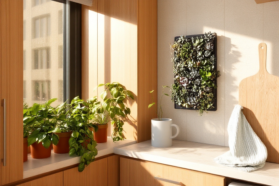 enhance kitchen with greenery