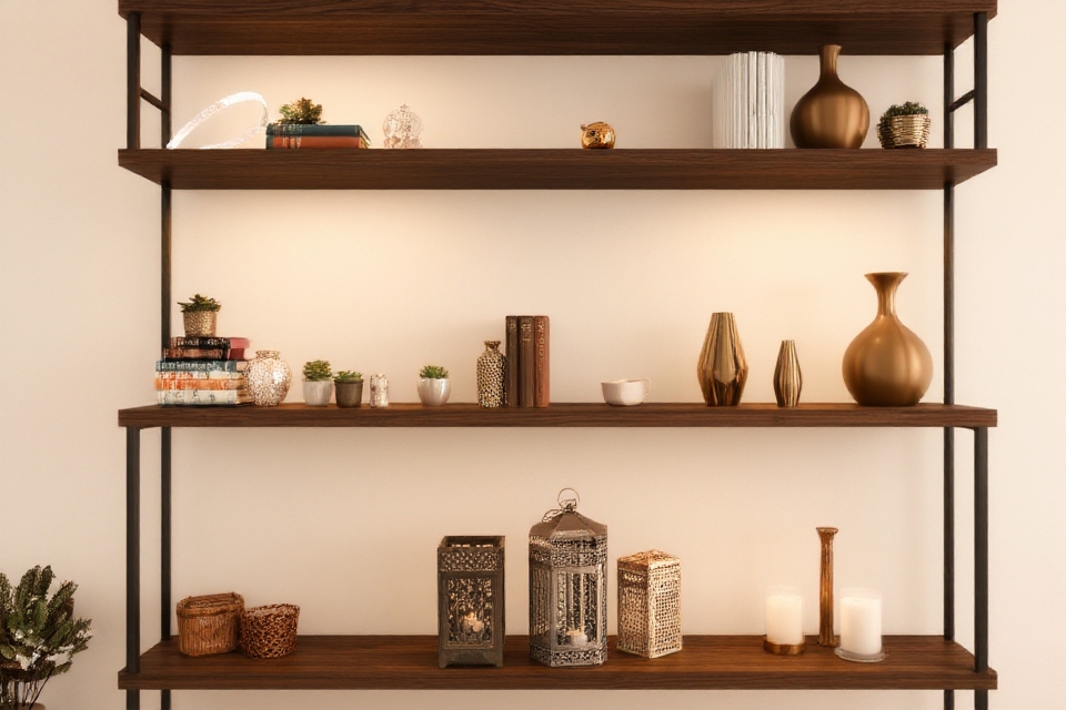 enhance shelves with lighting