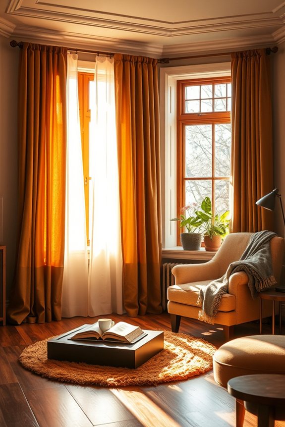 enhance warmth with curtains