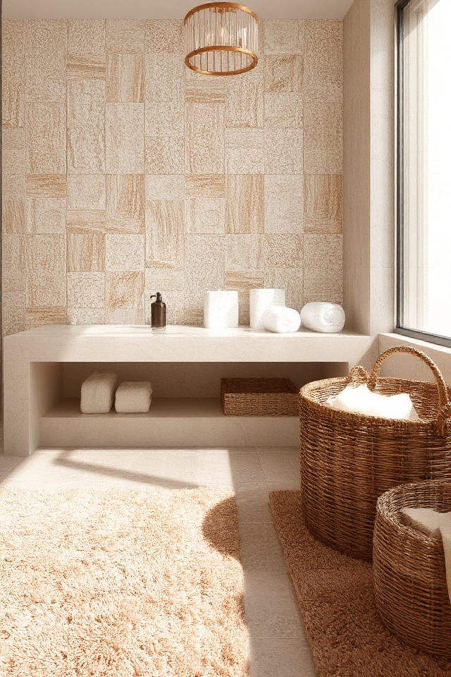 enhancing bathroom with textures