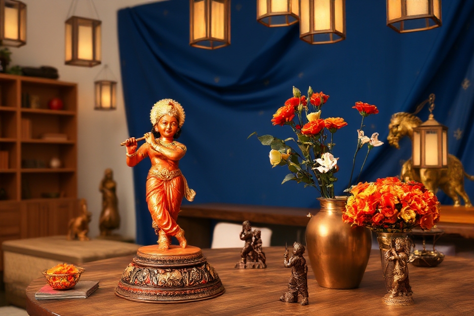 exquisite krishna idols display