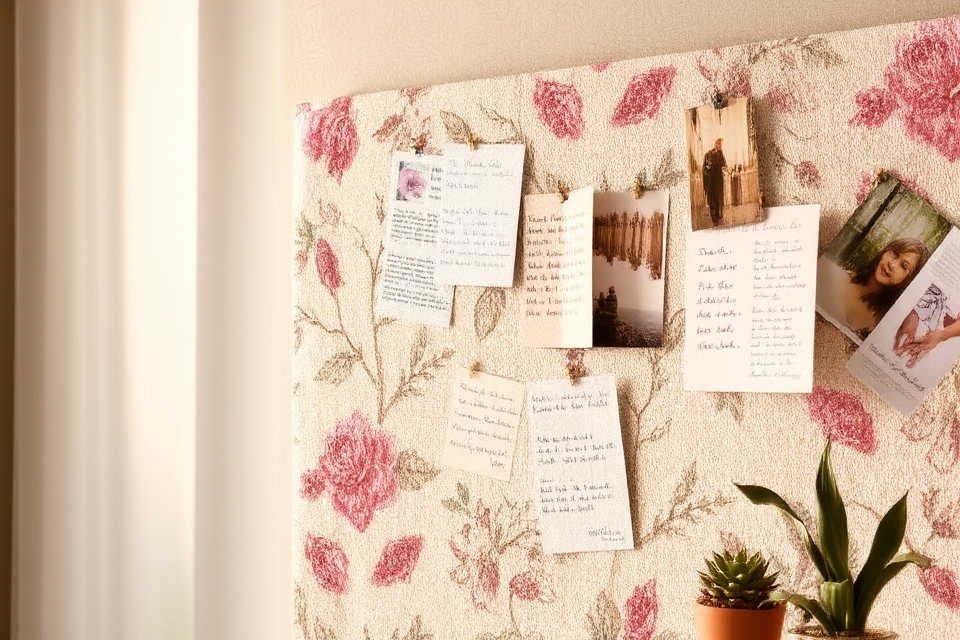 fabric covered bulletin board makeover