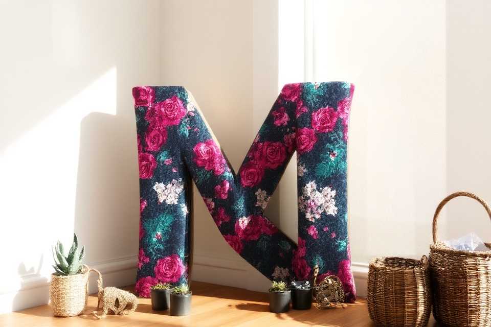 fabric covered personalized wall decor