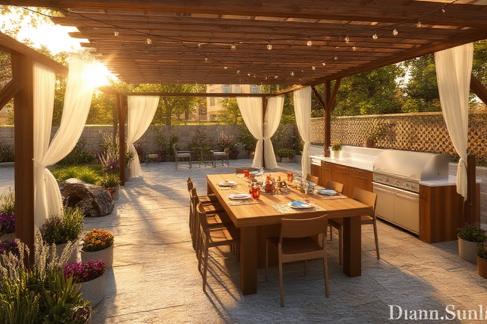 family focused outdoor kitchen design