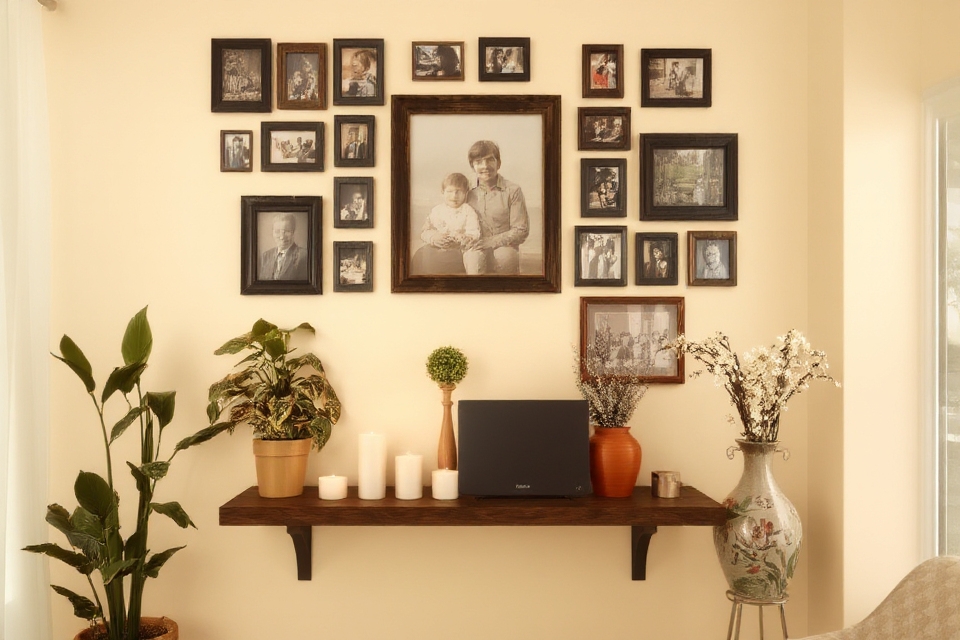 family photo display arrangement