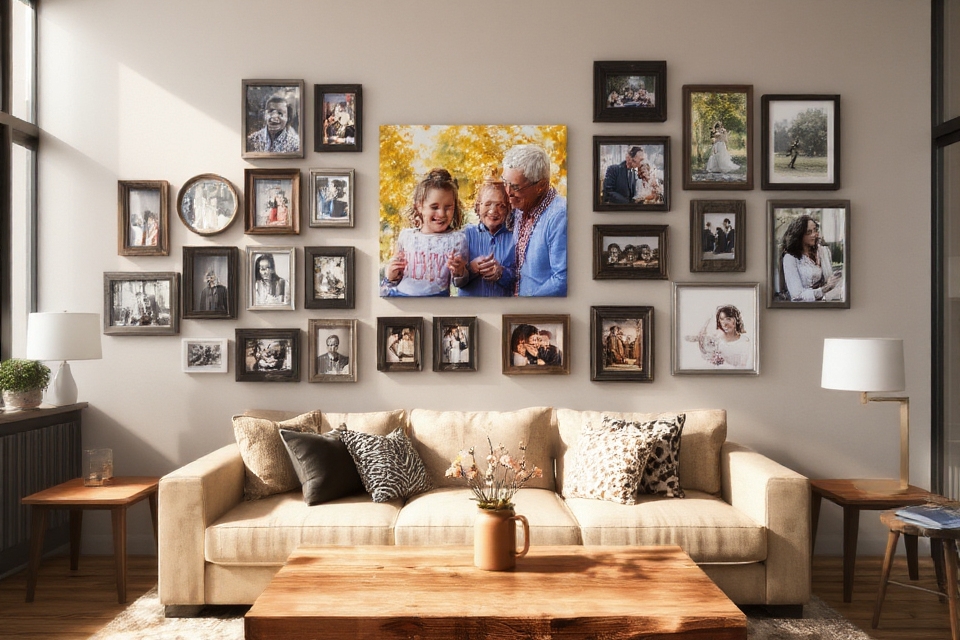 family photo gallery display