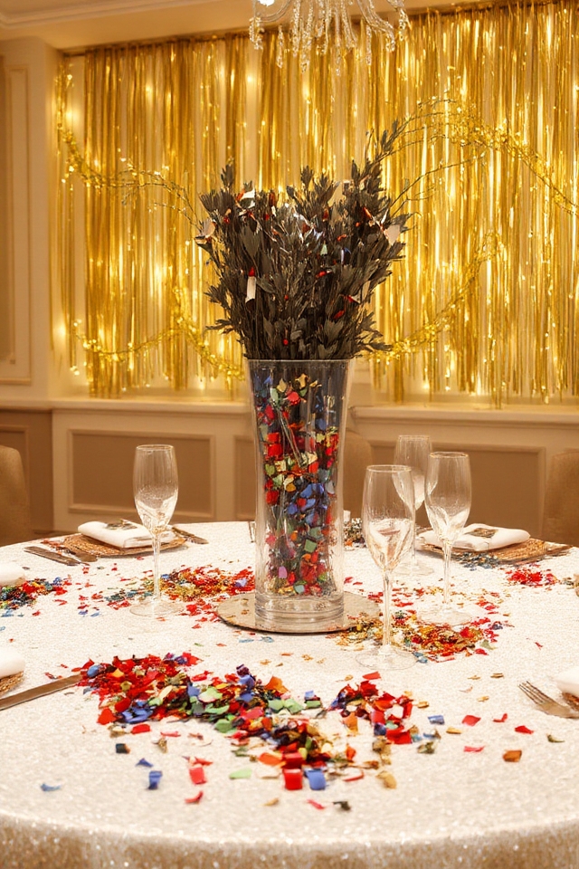 festive confetti party decor