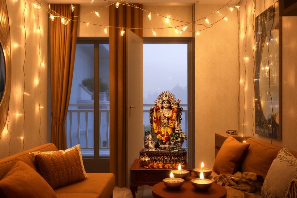 festive string light decor