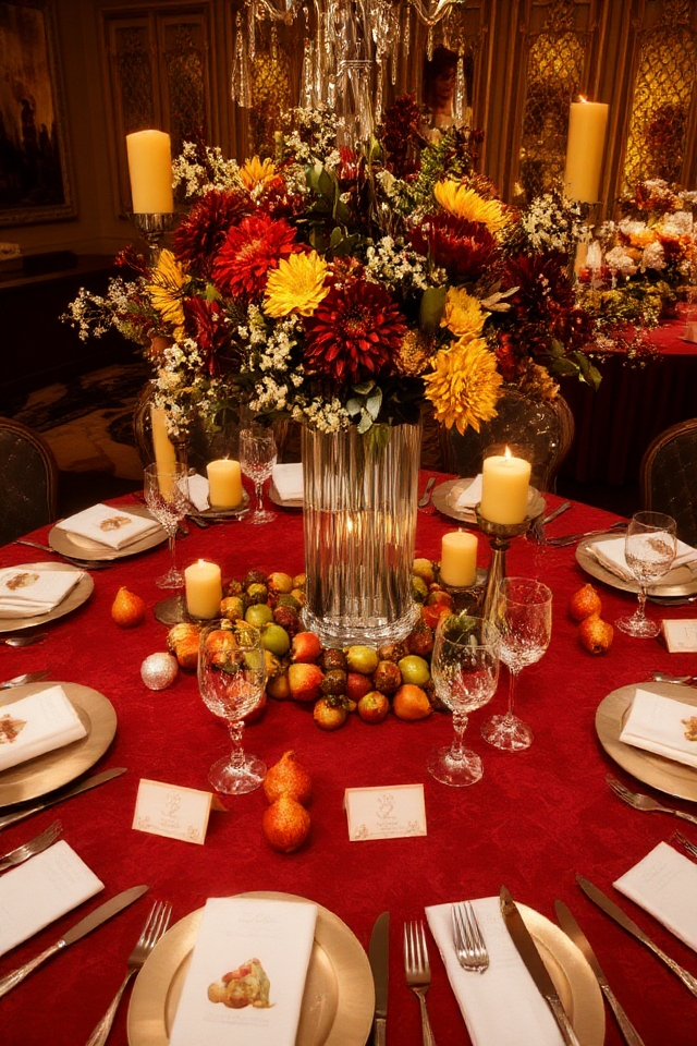 festive table decor centerpiece