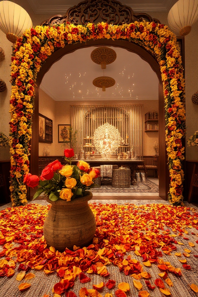 floral decor for navratri