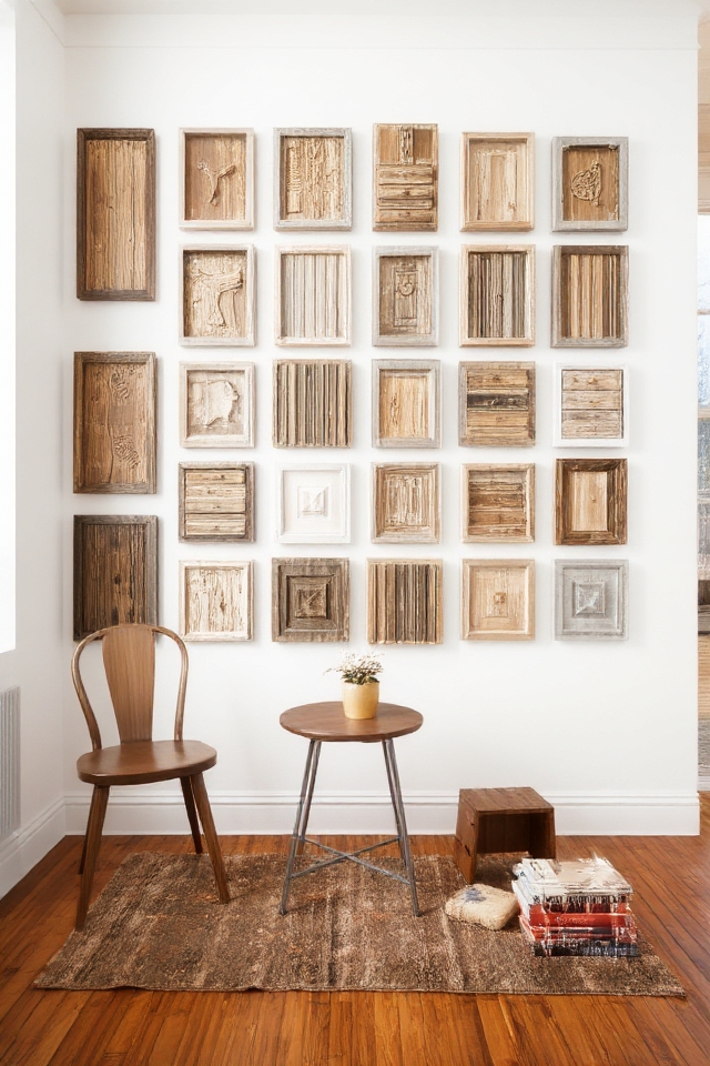 framed vintage furniture display
