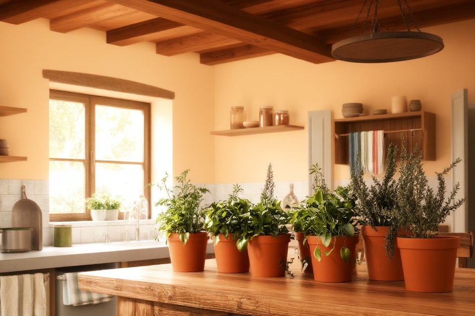 fresh herbs and plants