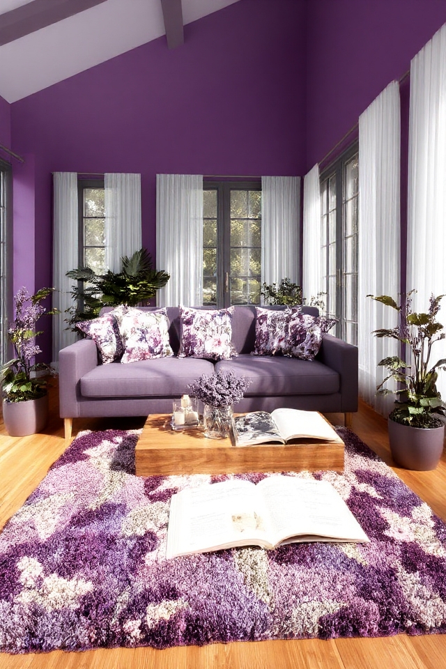 garden themed purple decor