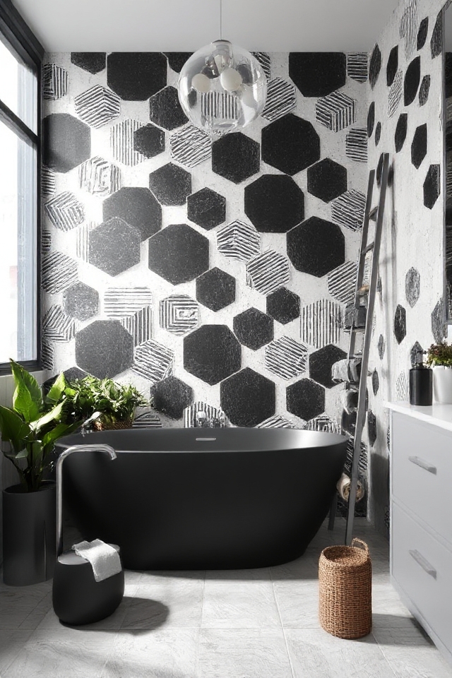 geometric patterns enhance bathrooms