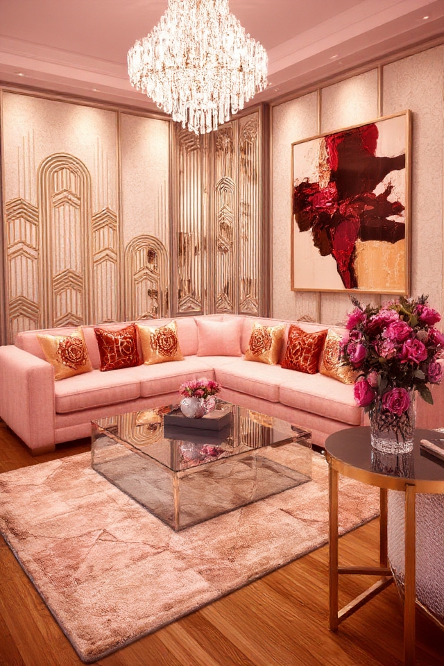 glamorous pink art deco