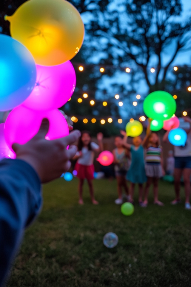glow in the dark water balloon fun
