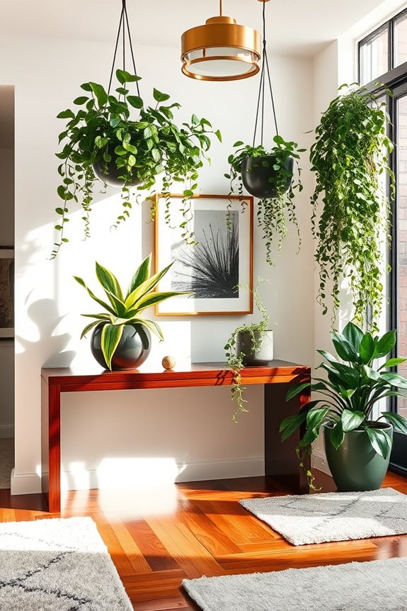 greenery enhances entryway decor