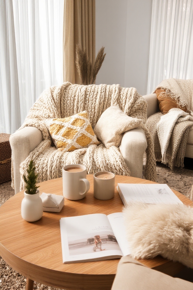 handmade cozy knit pillows