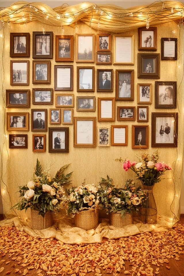 heartfelt photo wall display