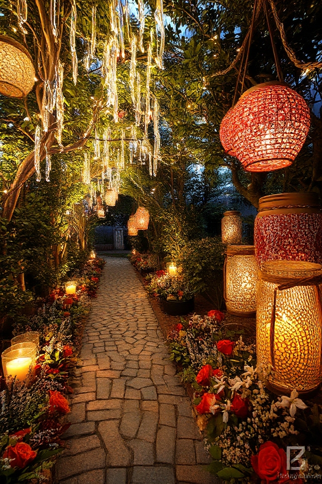 illuminated pathway for celebrations
