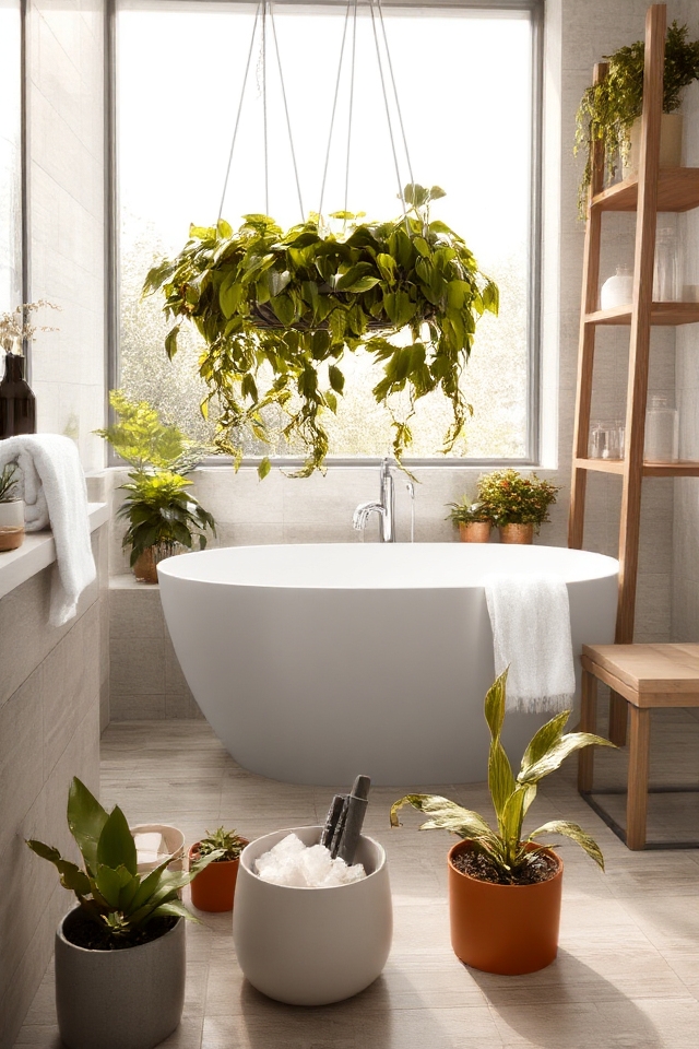 invigorating bathroom plant decor