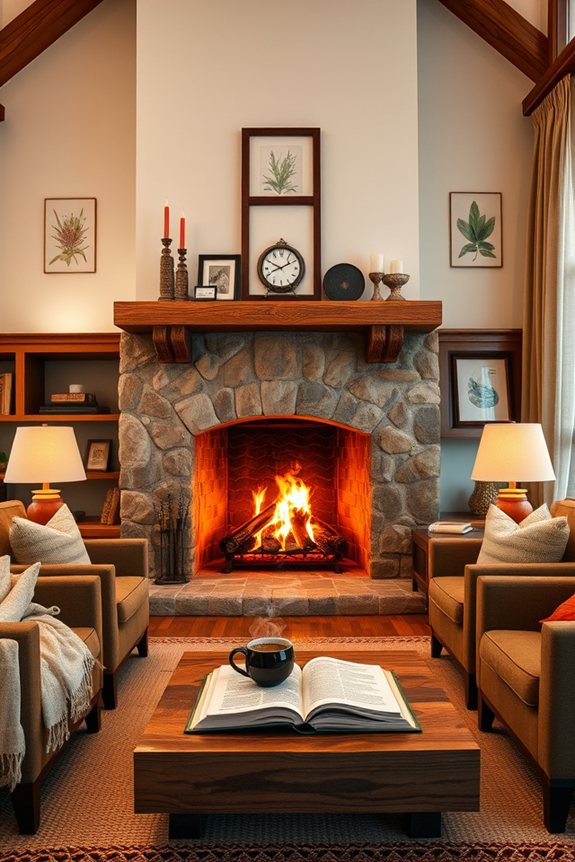 inviting focal point fireplace