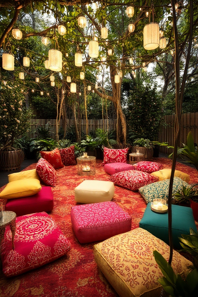 inviting vibrant lounge setup