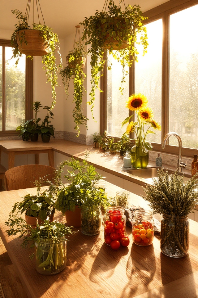kitchen greenery enhances aesthetics