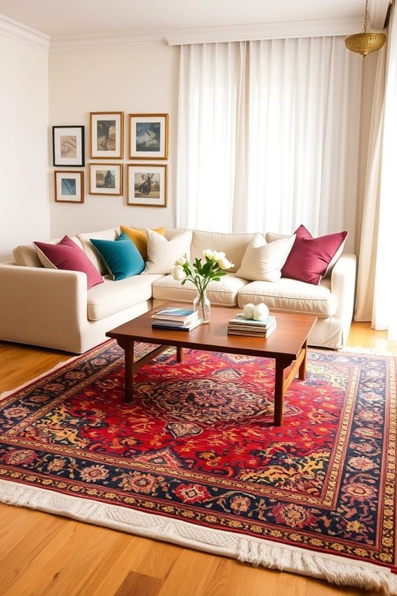 layer rugs for visual appeal