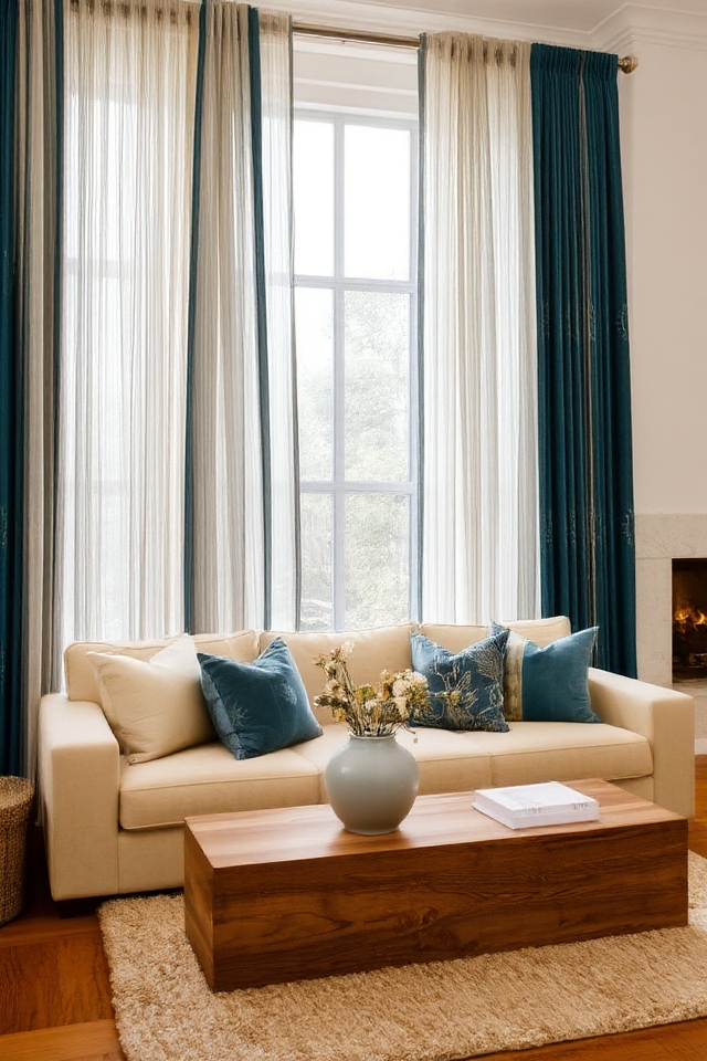 layered curtains enhance aesthetics