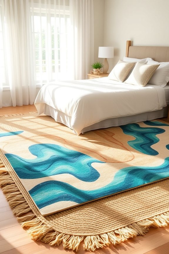 layered rugs for coastal charm