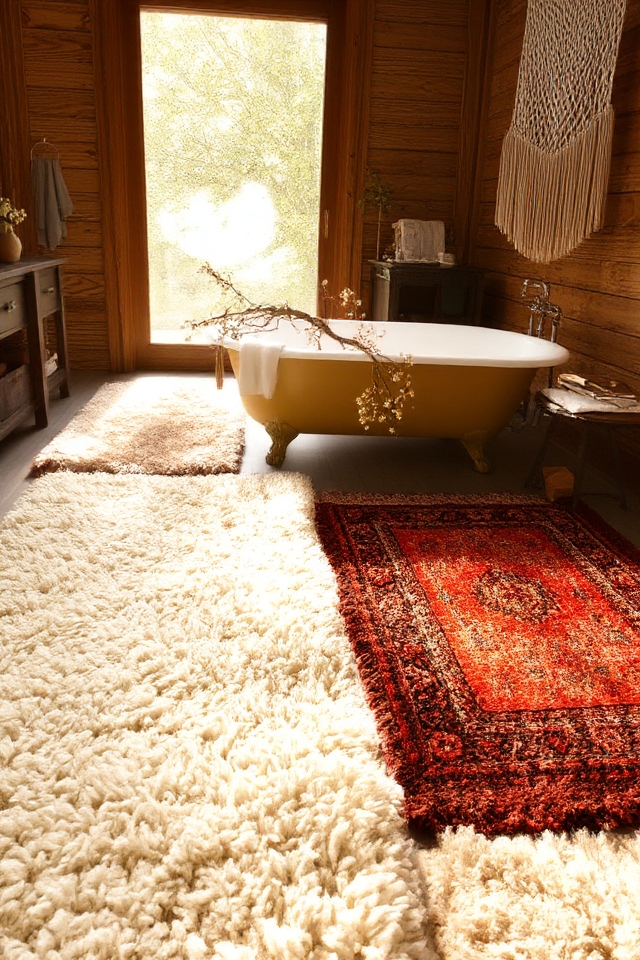 layered rugs for texture